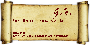 Goldberg Honorátusz névjegykártya